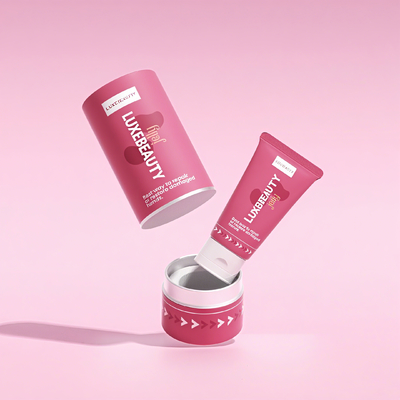 صندوق تغليف أنبوب ورقي أسطواني من الورق المقوى صديق للبيئة لمستحضرات التجميل والعناية بالبشرة صندوق أنبوب دائري للكريمات والمستحضرات