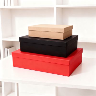 مجموعة علب هدايا مسطحة فاخرة مخصصة بغطاء برتقالي مع حقيبة ورقية تتميز بالتصفيح غير اللامع والنقش وطباعة رقائق الذهب