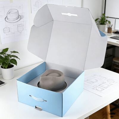 صناديق قبعات مخصصة بشعار صديقة للبيئة مغلفة بورق مقوى فاخر للتغليف والشحن للقبعات