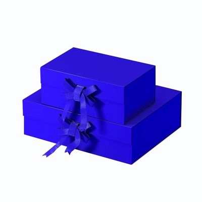 A5 عميق صلبة قابلة للطي صندوق هدية مغناطيسية قابلة للطي مع ربط قوس ربطة العنق تصميم