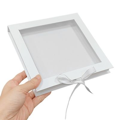 مربع الكتاب في شكل PVC صافية أعلى نافذة مقنطيسية صندوق التعبئة الورقية مع الشريط