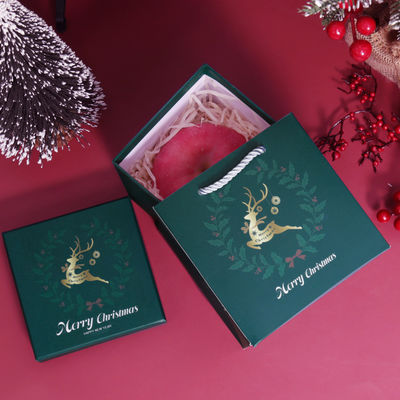 طراز عيد الميلاد الفاخر المخصص تحفّز هدية صديقة للبيئة الورق المقوى الغطاء العلوي الأحمر علبة هدية عيد الميلاد