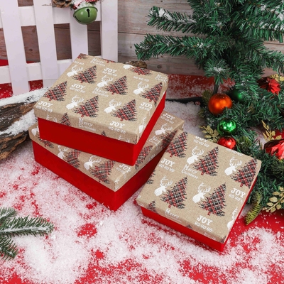 صناديق هدايا عيد الميلاد مع الشريط المطبوعة خصيصا صناديق هدايا عيد الميلاد البوليستر لXmas