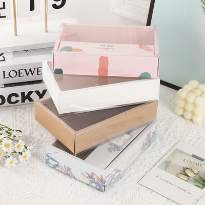 صندوق هدايا ملابس مخصصة عالية الجودة وشخصية لتصميم غلاف تغليف الجوارب والملابس والإكسسوارات مع نافذة