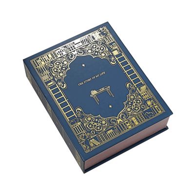 علبة هدايا ذات شكل كتاب فاخر مطبوعة خصيصاً للتغليف للشموع ذات العلامات التجارية حل هدية العطلات الزفاف المتميز