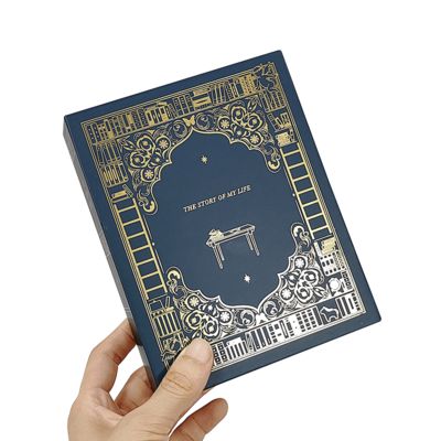 علبة هدايا ذات شكل كتاب فاخر مطبوعة خصيصاً للتغليف للشموع ذات العلامات التجارية حل هدية العطلات الزفاف المتميز