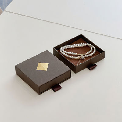 شعار مخصص صديق للبيئة مطبوع صلب جامد إعادة تدوير نمط ورق تغليف علبة درج من الورق المقوى منزلقة للمجوهرات