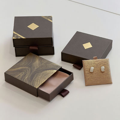 شعار مخصص صديق للبيئة مطبوع صلب جامد إعادة تدوير نمط ورق تغليف علبة درج من الورق المقوى منزلقة للمجوهرات