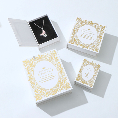 بيع بالجملة عقدة فاخرة مخصصة وأقراط صندوق مغناطيسي صندوق تخزين المجوهرات