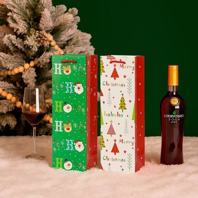 حقيبة تسوق ورقية فاخرة مخصصة وصغيرة وشخصية لعيد الميلاد مع مقبض شريط