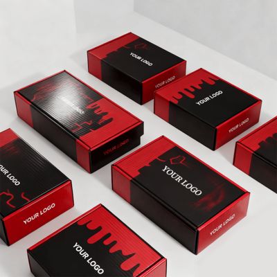 صناديق أحذية نسائية فاخرة مخصصة بشعار صديقة للبيئة لتغليف البريد من الورق المقوى المموج للأحذية أو الملابس