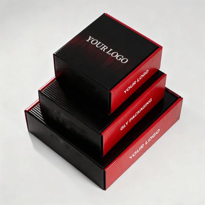 صناديق أحذية نسائية فاخرة مخصصة بشعار صديقة للبيئة لتغليف البريد من الورق المقوى المموج للأحذية أو الملابس