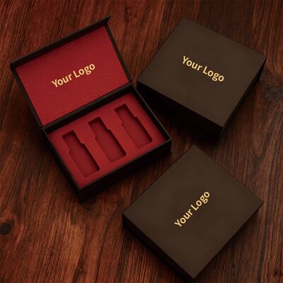 علب ورقية ذات شعار مخصص علب هدايا مغناطيسية مع إدخال رغوة تجميل صلب فاخر لعطر الماكياج