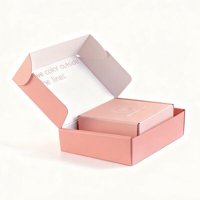 Custom Folding Corrugated Pink Cardboard Gift Box Custom Logo Packaging Accepts