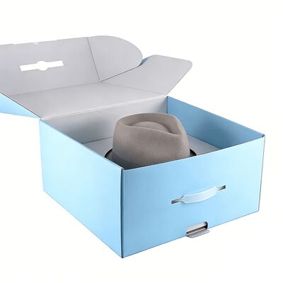 صناديق قبعات مخصصة بشعار صديقة للبيئة مغلفة بورق مقوى فاخر للتغليف والشحن للقبعات