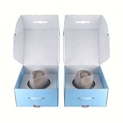 صناديق قبعات مخصصة بشعار صديقة للبيئة مغلفة بورق مقوى فاخر للتغليف والشحن للقبعات