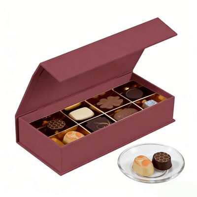 علبة هدايا مغلقة مغناطيسية صلبة من الورق المقوى مع شعار للتغليف للعلامات التجارية للشوكولاته