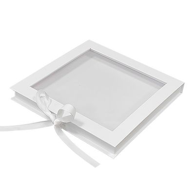 مربع الكتاب في شكل PVC صافية أعلى نافذة مقنطيسية صندوق التعبئة الورقية مع الشريط